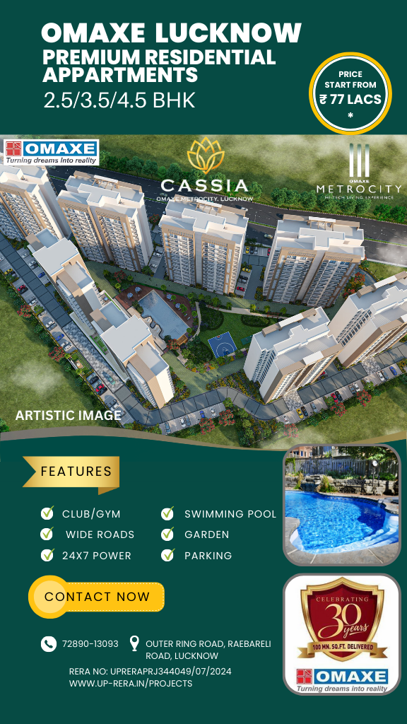 Omaxe Lucknow Buy Commercials, Suits, Builder Floors and Apartment. Omaxe Flats in Lucknow - Omaxe Cassia